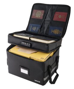VEVOR Fireproof Document Box with Lock – 1000°C Heat & Waterproof