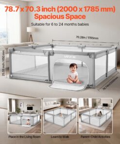 Indoor/Outdoor Safety Play Yard with Zipper Door & Mesh Walls