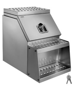 VEVOR Aluminum Semi-Truck Step Toolbox 457x695x645 mm - Waterproof Side Mount Saddle Box with T-Handle Lock