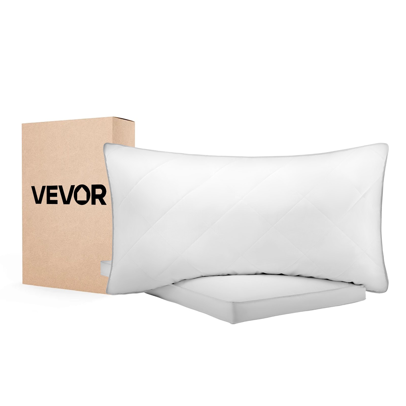 MGL9JED1bedpillowsm10012  VEVOR Instrumenti un Citi Darbarīki | Pieejami Uzticami Mājas uzlabošanai VEVOR Set of 2 Queen Size Bed Pillows with 90 Goose Down Filling