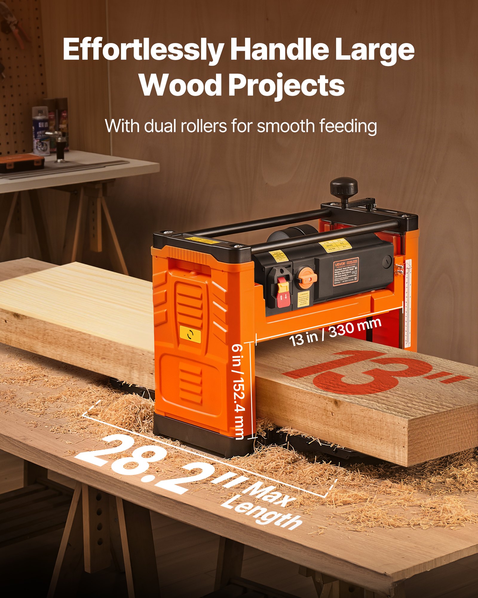 MGL9JOSBbenchtopplanerf4  VEVOR Instrumenti un Citi Darbarīki | Pieejami Uzticami Mājas uzlabošanai Benchtop Wood Planer with Dual Rollers for Hard  Soft Wood