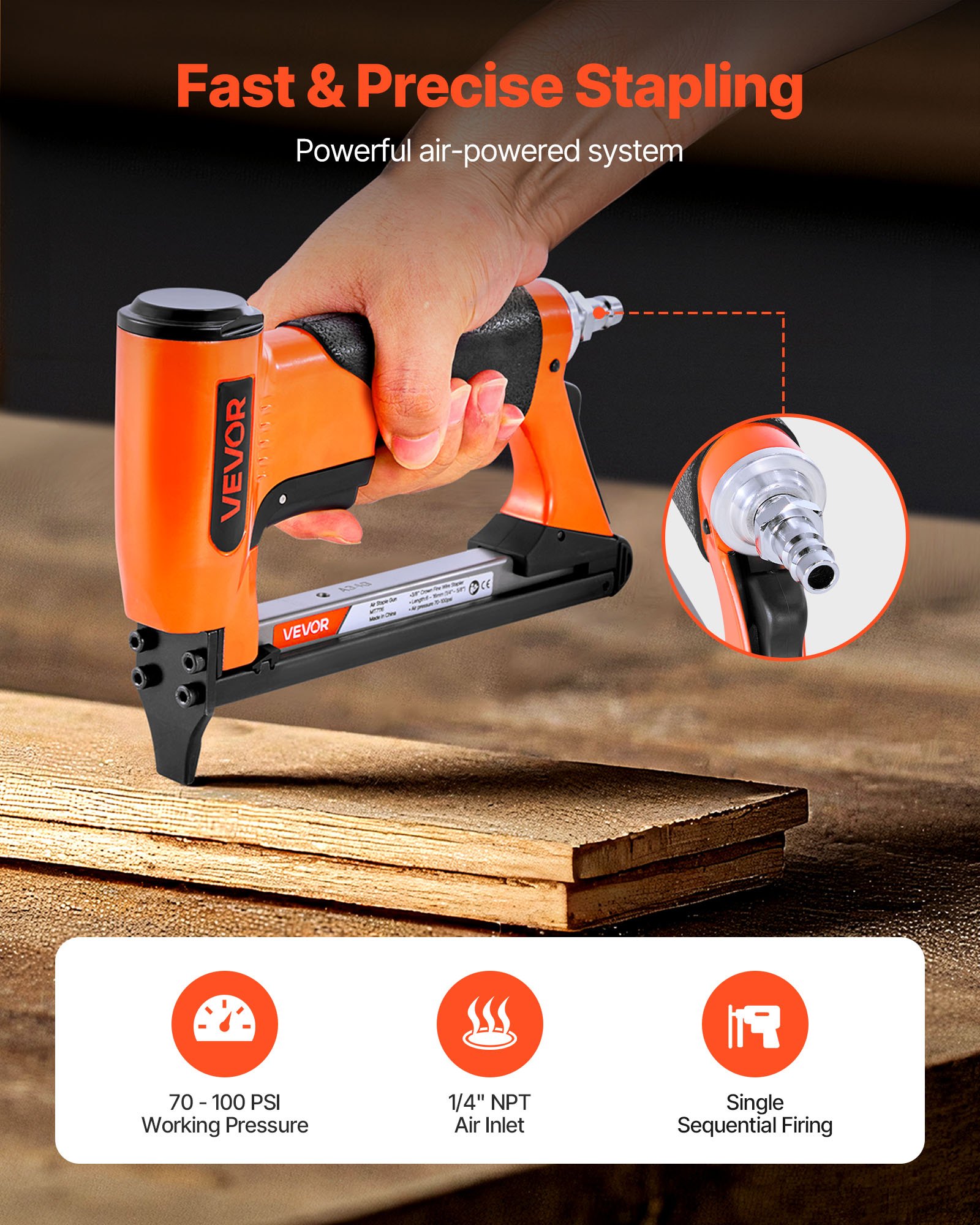 MGLROUOWpneumaticstaplegunf1  VEVOR Instrumenti un Citi Darbarīki | Pieejami Uzticami Mājas uzlabošanai 95mm Crown