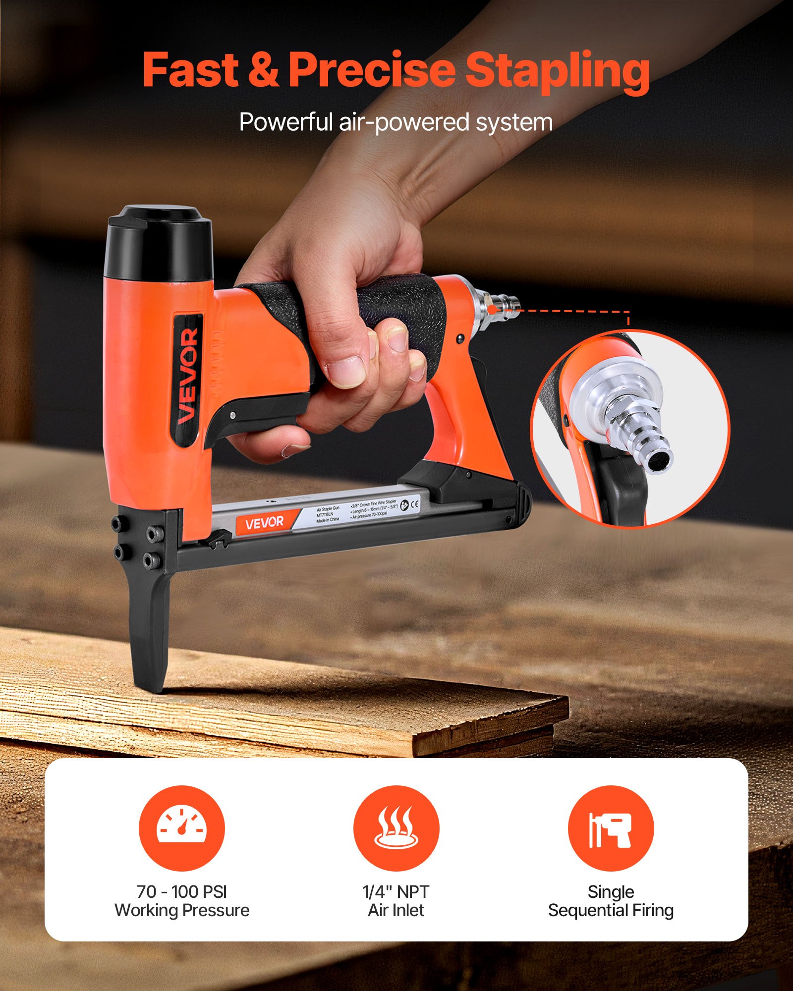 MGLRQFB0pneumaticstaplegunf1  VEVOR Instrumenti un Citi Darbarīki | Pieejami Uzticami Mājas uzlabošanai Long Nose Upholstery Stapler for 71 Series 95mm Crown