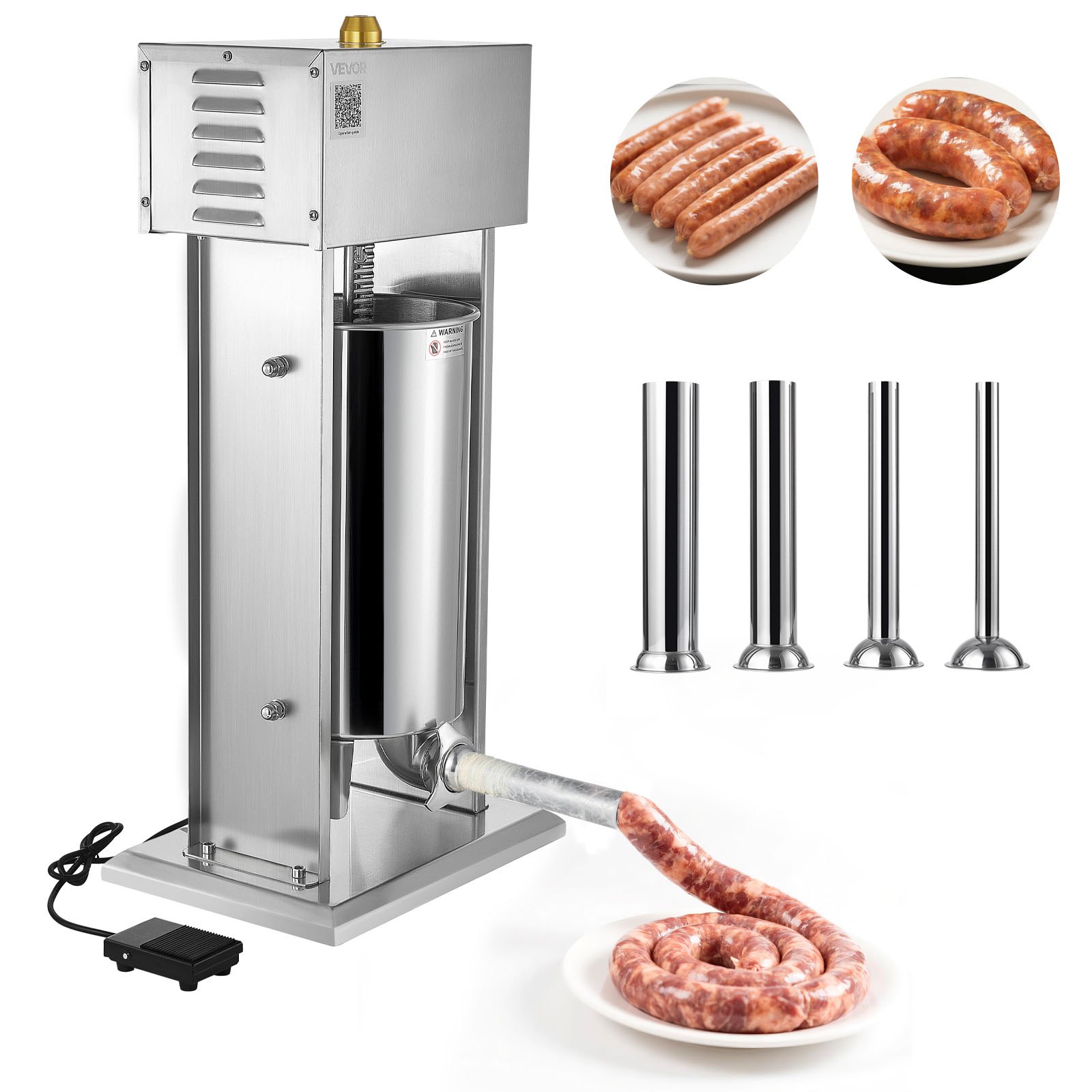 MGN75F95sausagestufferm10012  VEVOR Instrumenti un Citi Darbarīki | Pieejami Uzticami Mājas uzlabošanai VEVOR 15L Electric Sausage Stuffer with Foot Pedal