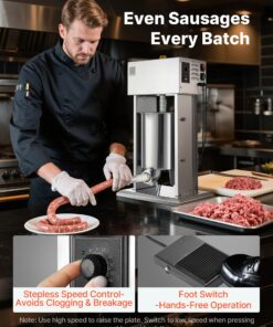 Stainless Steel Meat Filler with 4 Tubes