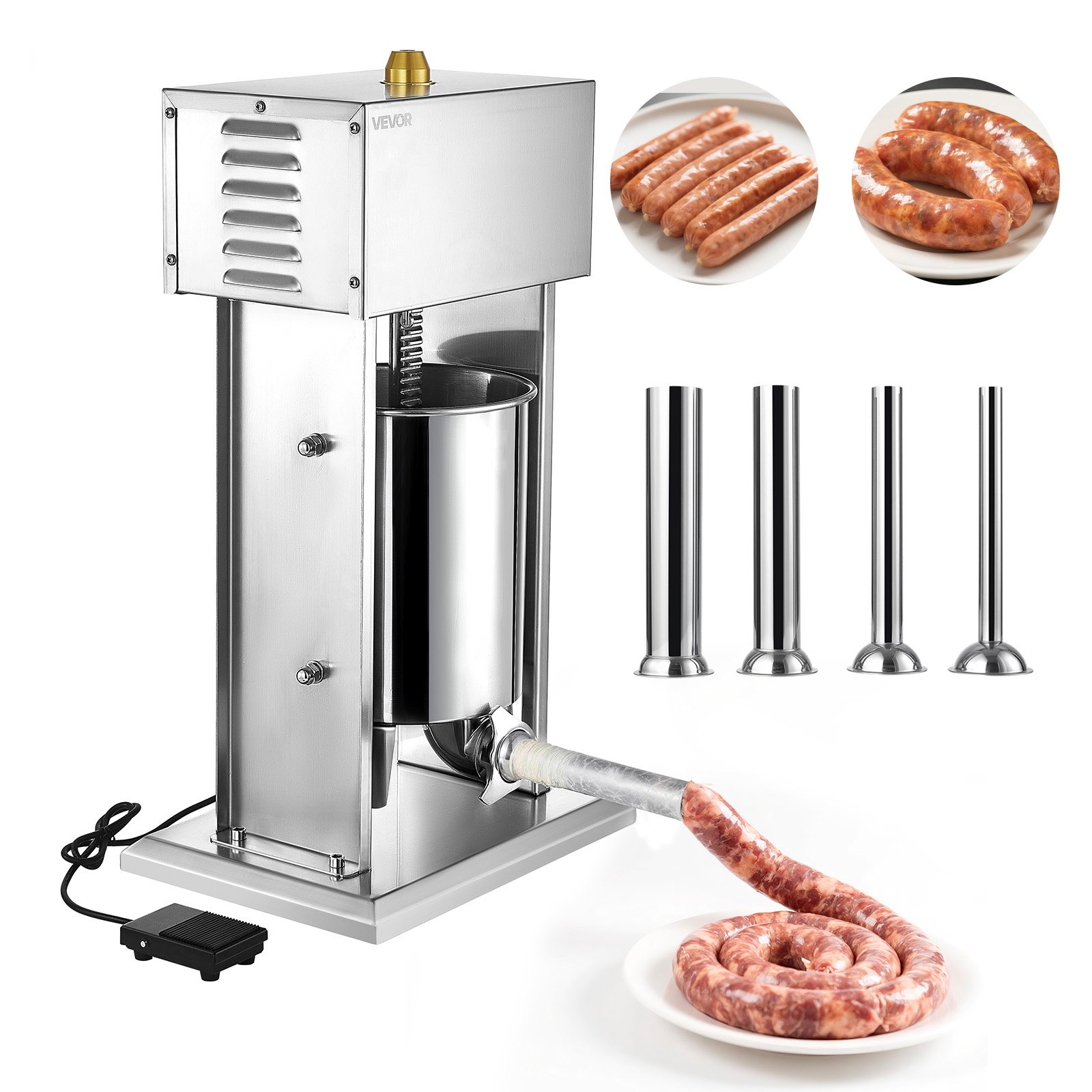 MGO4EMMKsausagestufferm10012  VEVOR Instrumenti un Citi Darbarīki | Pieejami Uzticami Mājas uzlabošanai VEVOR 10L Electric Sausage Stuffer with Foot Pedal