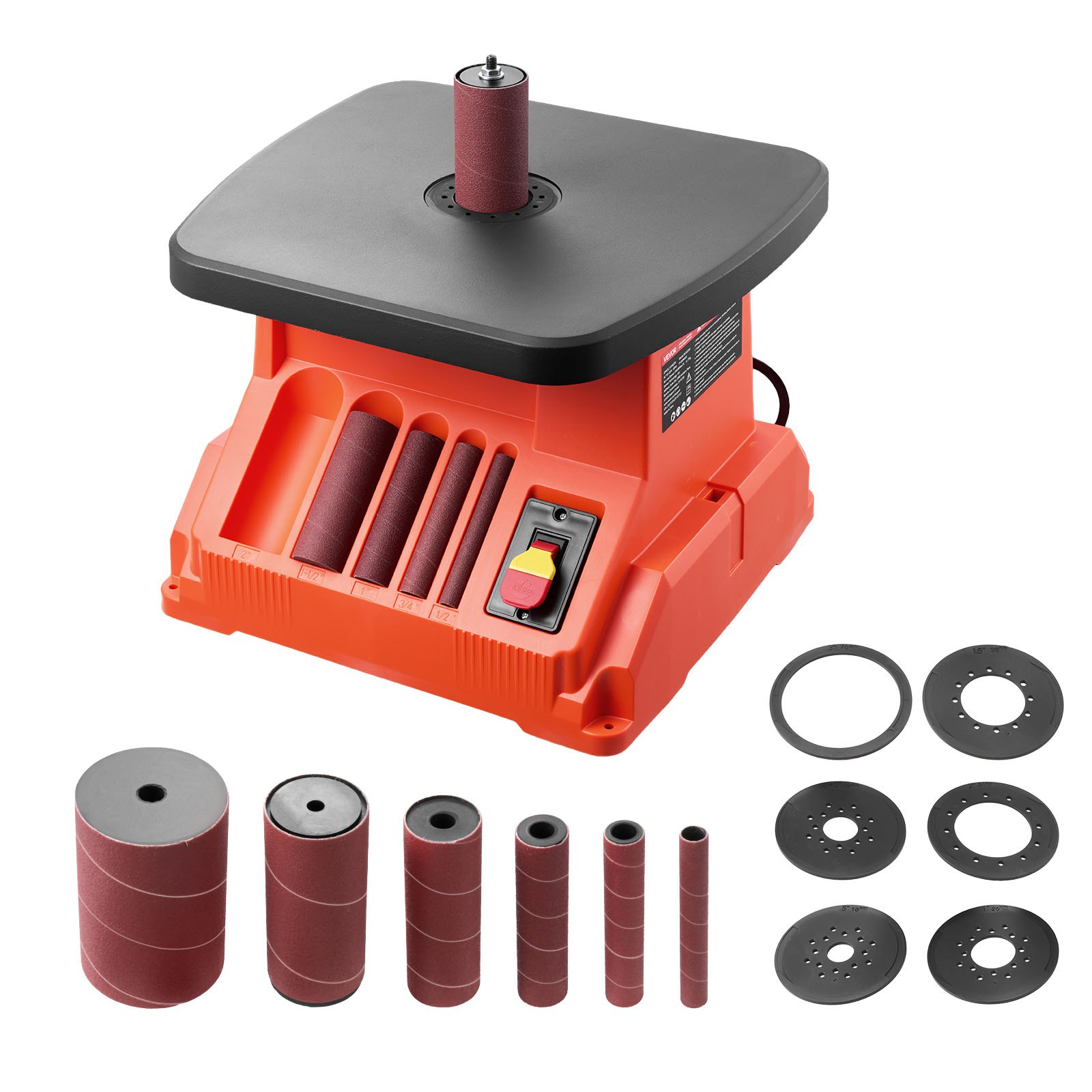 MGP0JRHUspindlesanderm10012  VEVOR Instrumenti un Citi Darbarīki | Pieejami Uzticami Mājas uzlabošanai VEVOR Oscillating Spindle Sander 2000RPM with 6 Sleeves 127762 mm