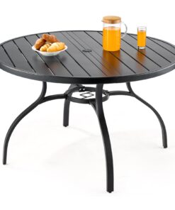 VEVOR 120cm Round Outdoor Patio Dining Table