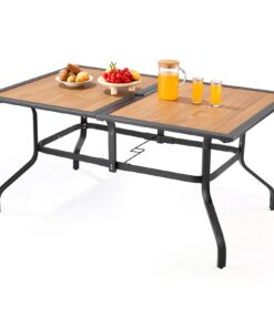 VEVOR 150cm Outdoor Steel Patio Dining Table for 4–6