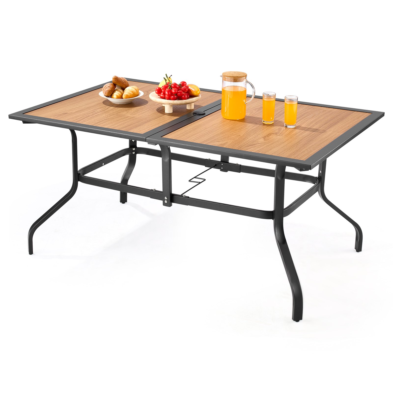 MGP0KVZRdiningtablem10012  VEVOR Instrumenti un Citi Darbarīki | Pieejami Uzticami Mājas uzlabošanai VEVOR 150cm Outdoor Steel Patio Dining Table for 46
