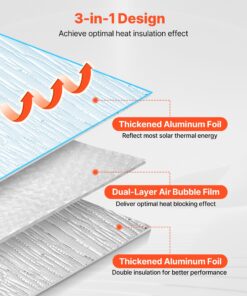 1.22x0.61m Reflective Aluminum Foil Radiant Barrier with Air Bubble Layers