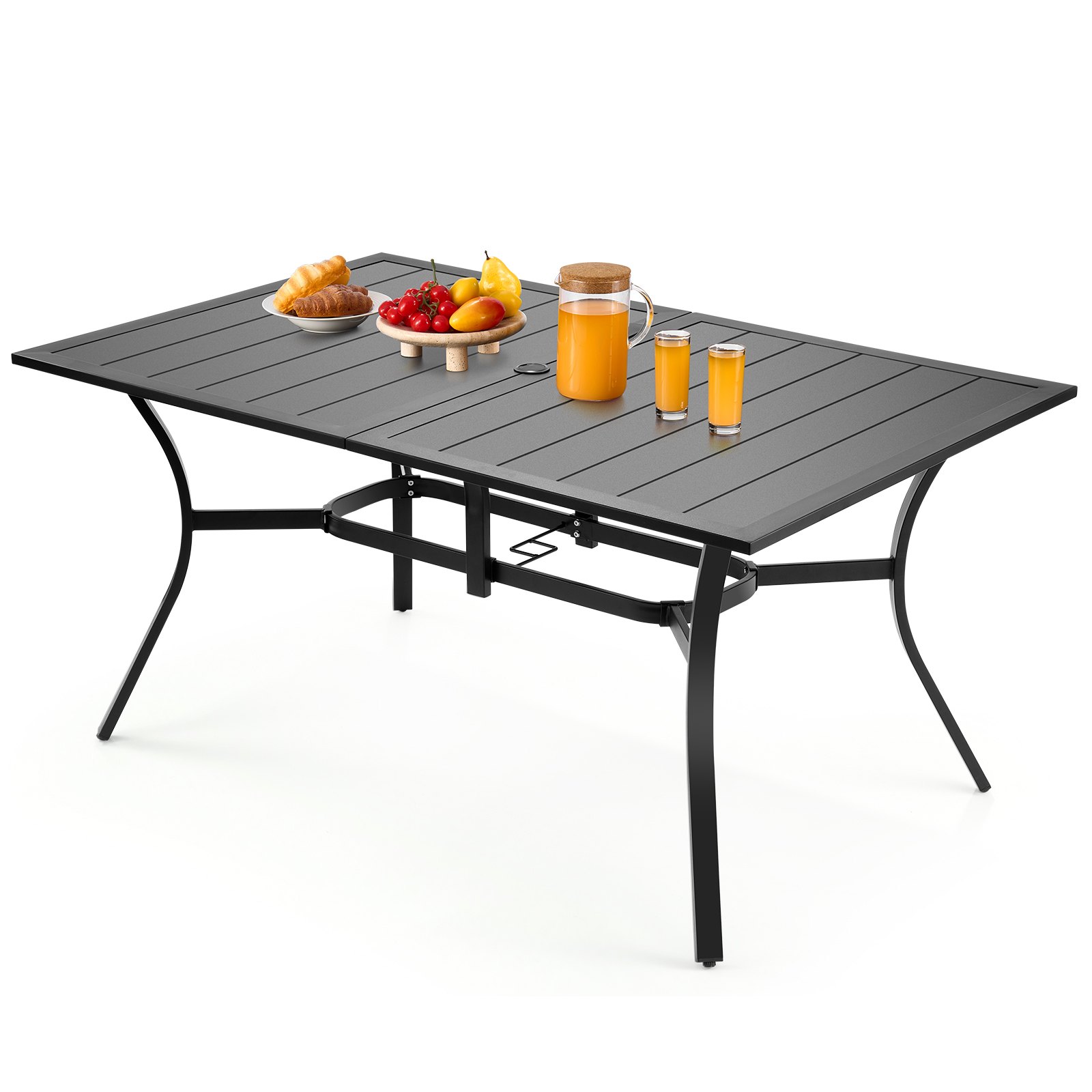 MGPJVAIJdiningtablem10012  VEVOR Instrumenti un Citi Darbarīki | Pieejami Uzticami Mājas uzlabošanai VEVOR 150cm Outdoor Steel Patio Dining Table for 46