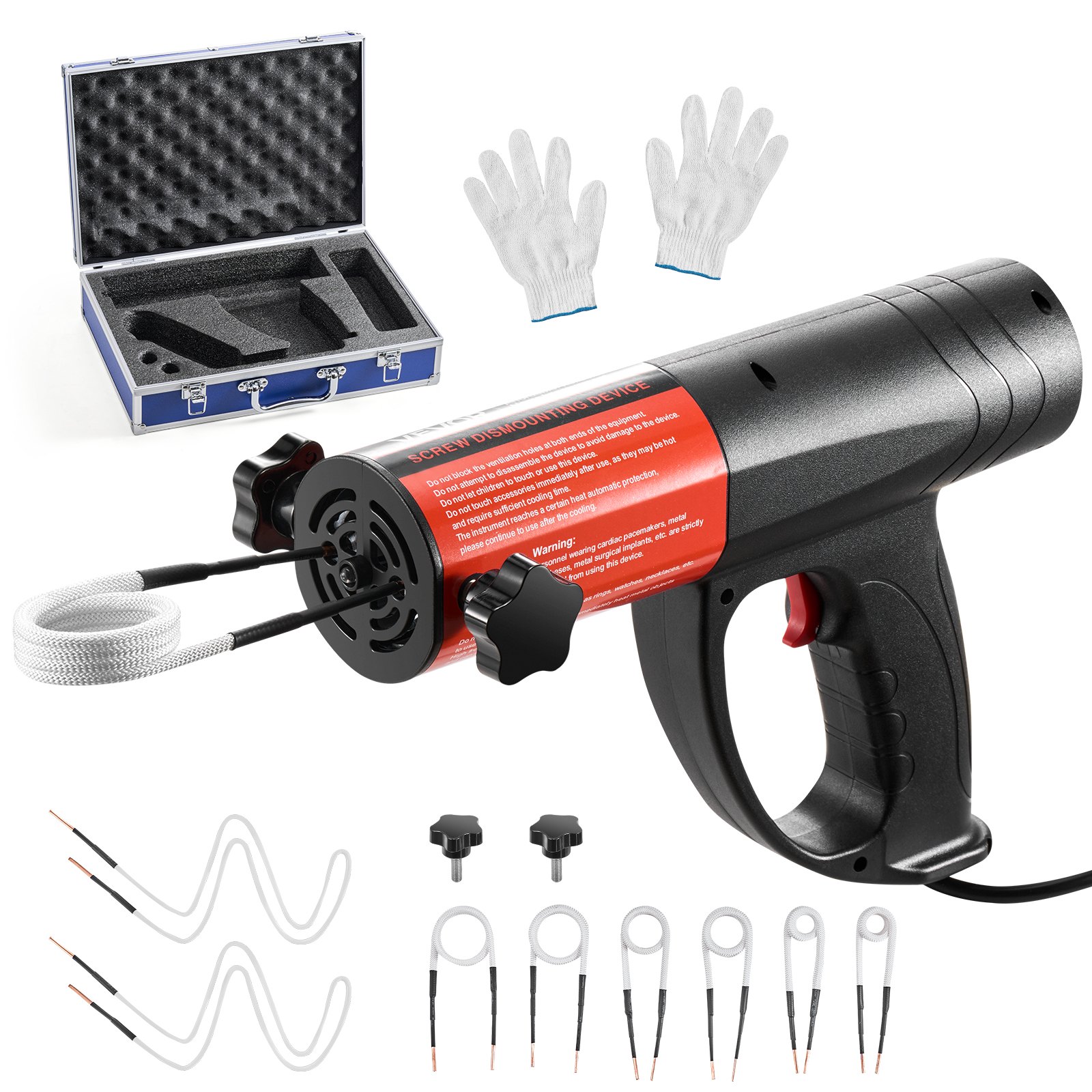 MGQ22ENJinductionheaterm10012  VEVOR Instrumenti un Citi Darbarīki | Pieejami Uzticami Mājas uzlabošanai VEVOR 1500W 230V Handheld Induction Heater Kit with 8 Coils  Box  Nut  Bolt Remover for Car Repair  Rusted Screws