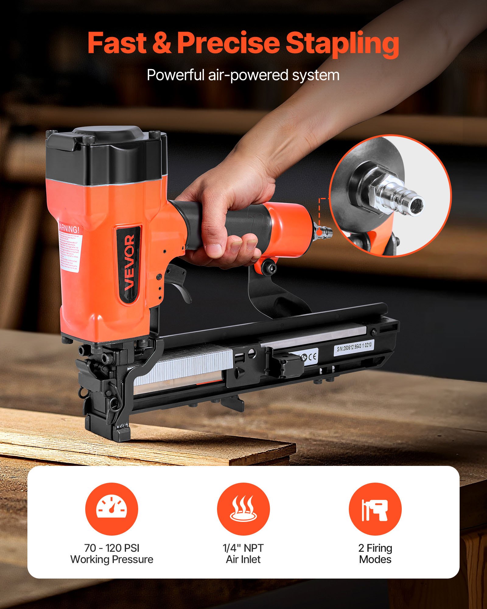 MGQ23U05pneumaticstaplegunf1  VEVOR Instrumenti un Citi Darbarīki | Pieejami Uzticami Mājas uzlabošanai 264mm Crown