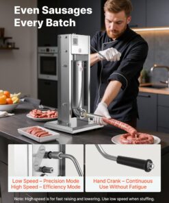 Stainless Steel Vertical Meat Filler with 5 Tubes