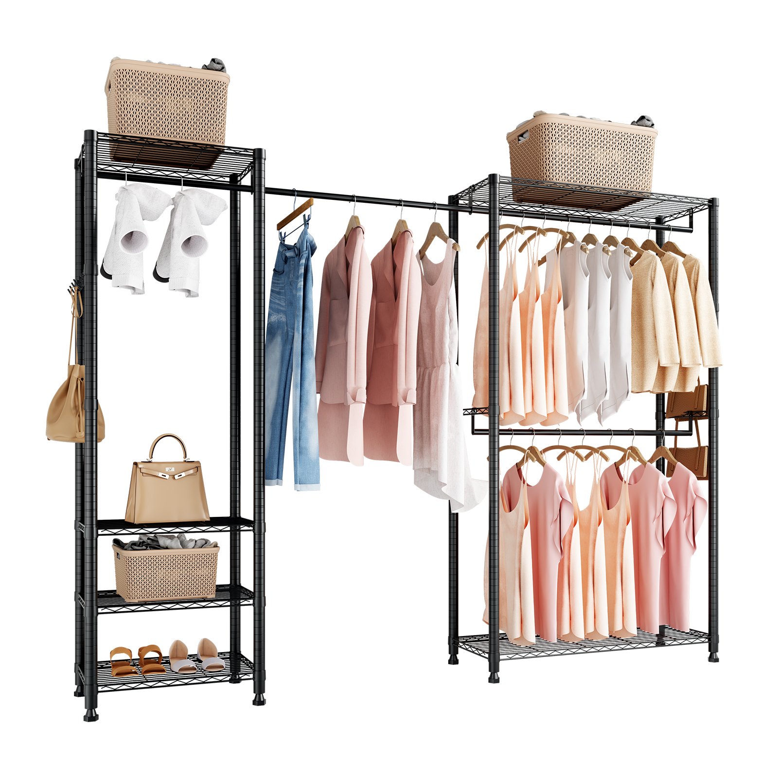 MGR1JNLXgarmentrackm10012  VEVOR Instrumenti un Citi Darbarīki | Pieejami Uzticami Mājas uzlabošanai VEVOR Heavy Duty Freestanding Clothes Rack with 6 Shelves