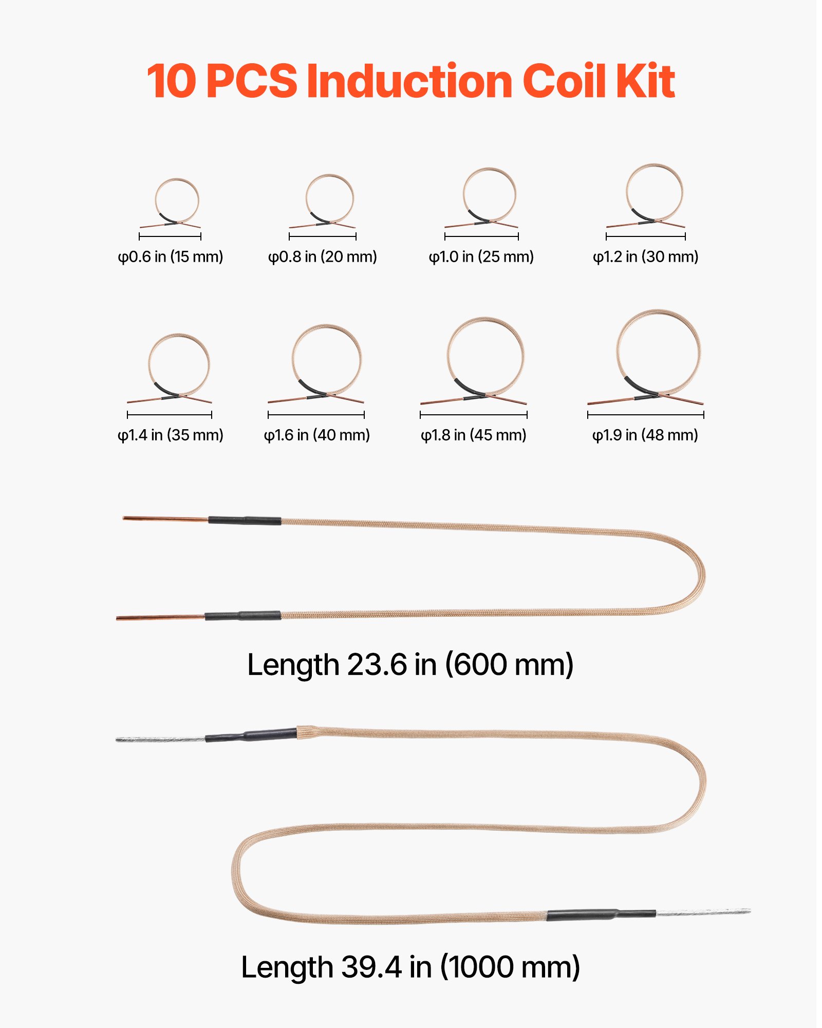 MGR1LJTZinductioncoilkitf1  VEVOR Instrumenti un Citi Darbarīki | Pieejami Uzticami Mājas uzlabošanai Flexible  U Shaped