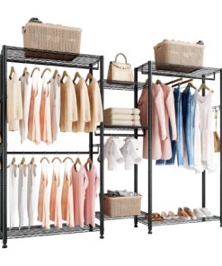 VEVOR Heavy-Duty Clothing Rack with 7 Adjustable Shelves