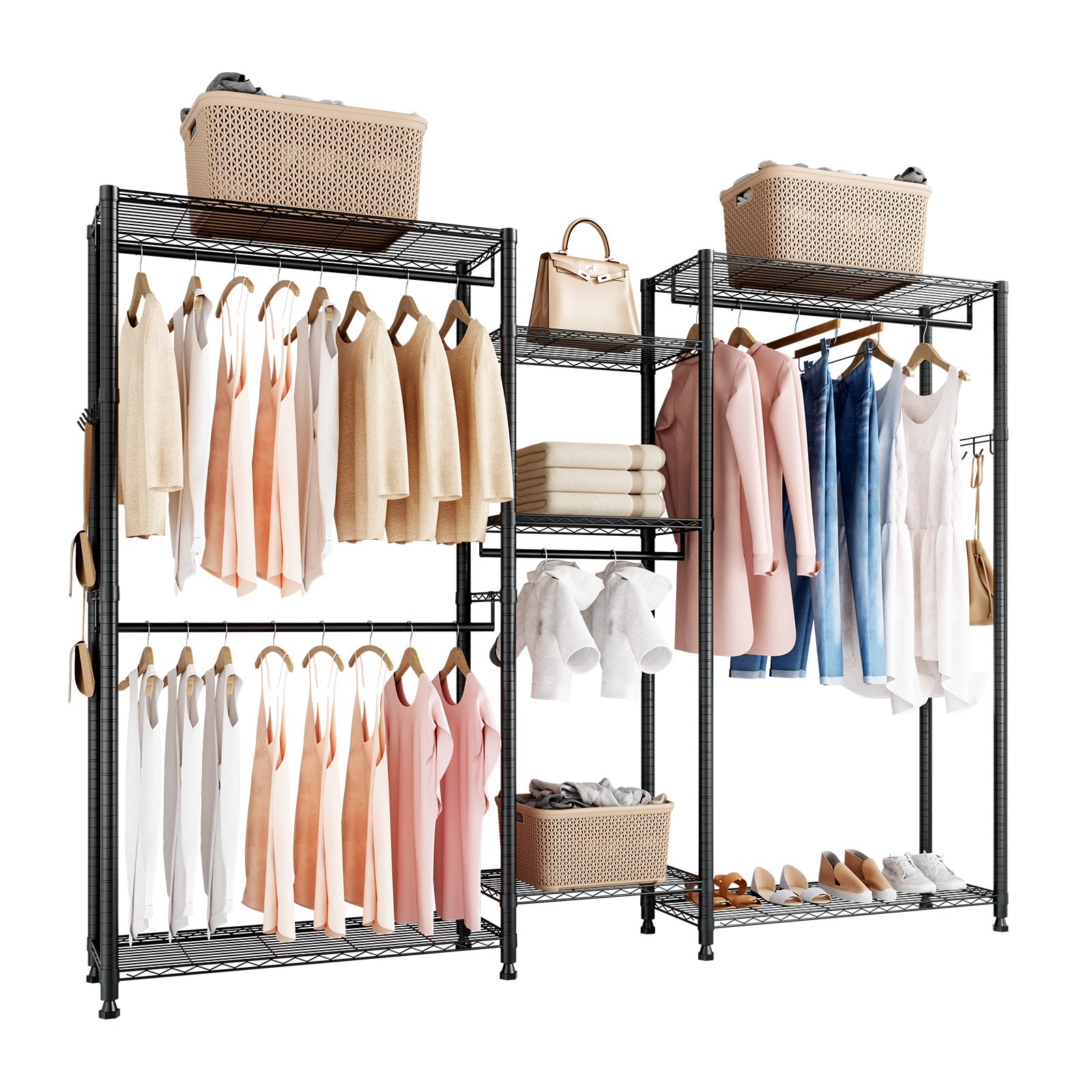 MGR1LPQDgarmentrackm10012  VEVOR Instrumenti un Citi Darbarīki | Pieejami Uzticami Mājas uzlabošanai VEVOR Heavy Duty Clothing Rack with 7 Adjustable Shelves
