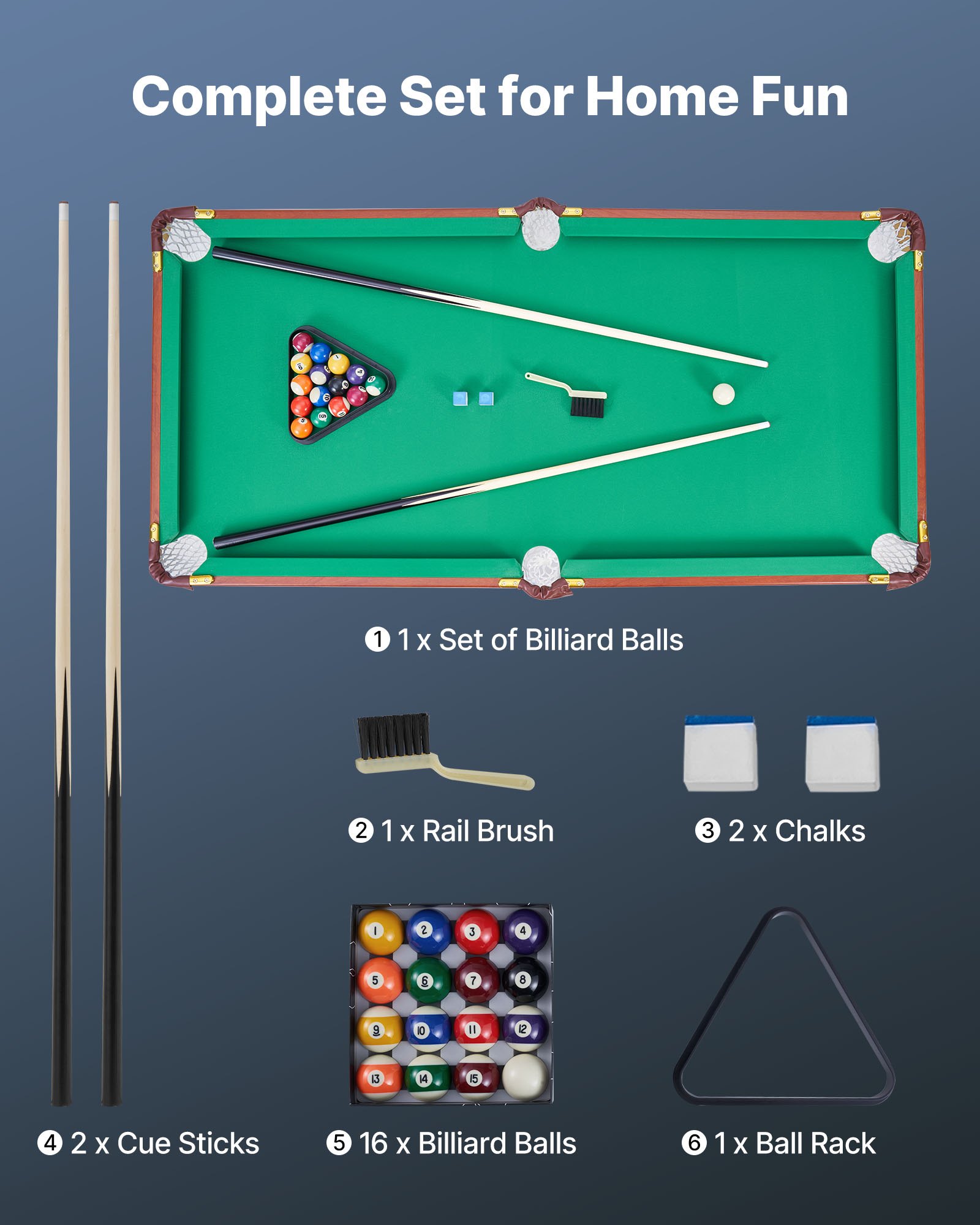 MGRHLUAXpooltablef1  VEVOR Instrumenti un Citi Darbarīki | Pieejami Uzticami Mājas uzlabošanai Portable Billiards Game Set