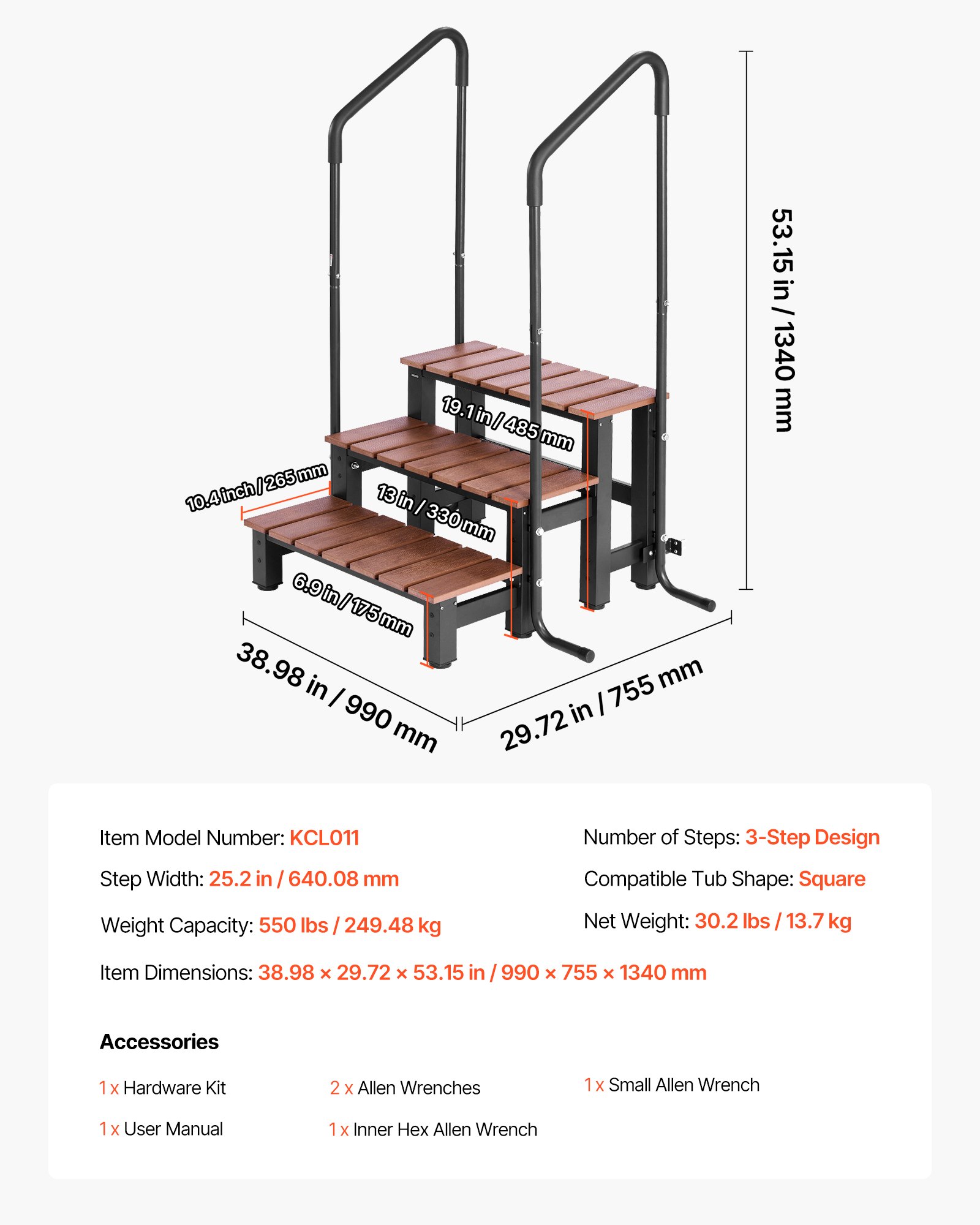 MGS1X5PZhottubstepf6  VEVOR Instrumenti un Citi Darbarīki | Pieejami Uzticami Mājas uzlabošanai Палуба