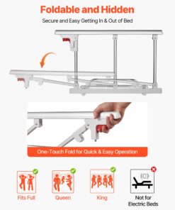 Metal Bedside Assist Cane with Strap for Double to King Beds