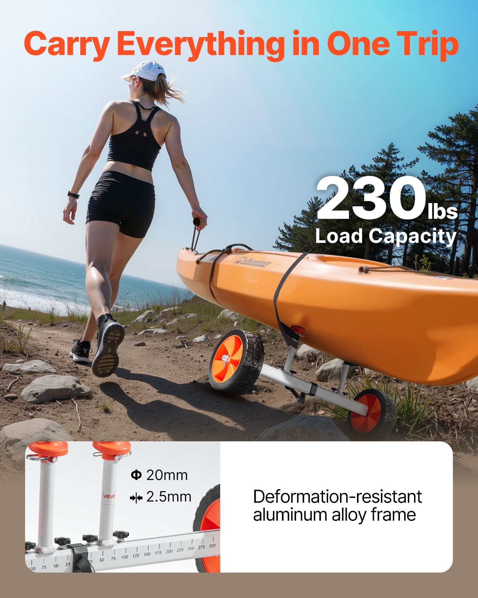 MGSFV0DPkayaktrailerf1  VEVOR Instrumenti un Citi Darbarīki | Pieejami Uzticami Mājas uzlabošanai 254 cm Solid PU Tires