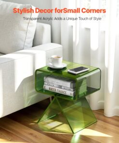 2-Tier Transparent Bedside Table