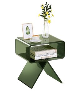 VEVOR Clear Acrylic Nightstand with Shelf