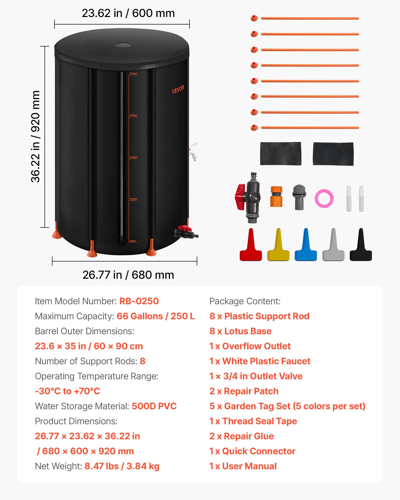 MGTXIX7Ccollapsiblerainbarrelf6 VEVORshoplv