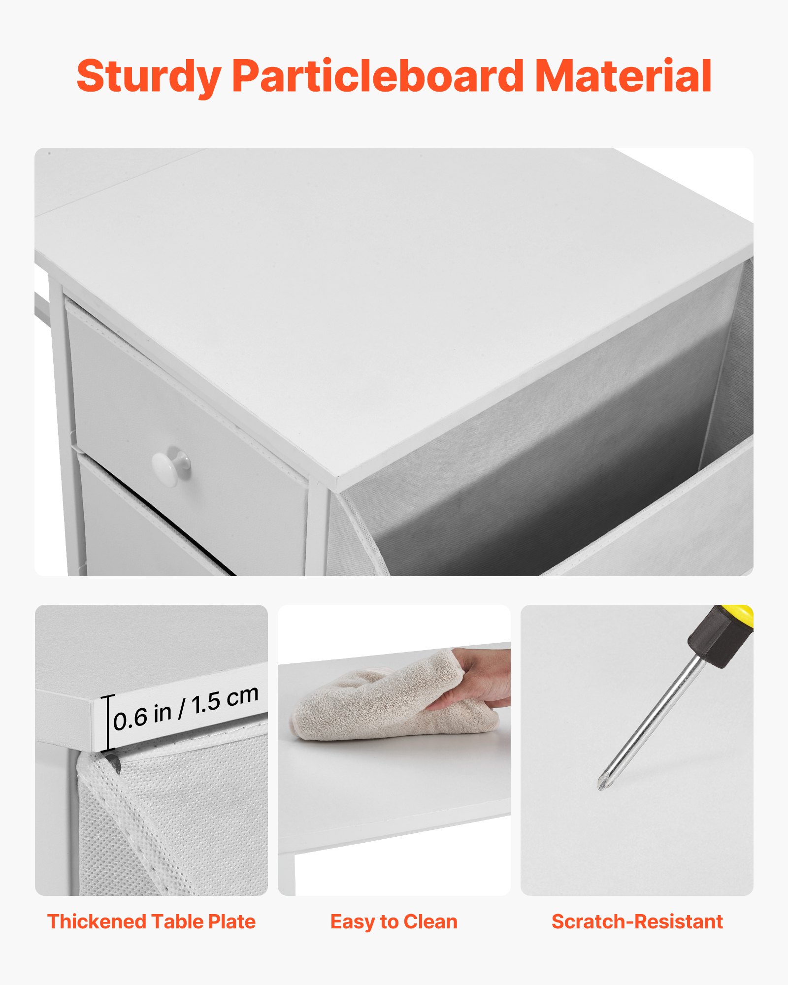 MGV01MT5fixedrectangulardeskf4 VEVORshoplv Valge