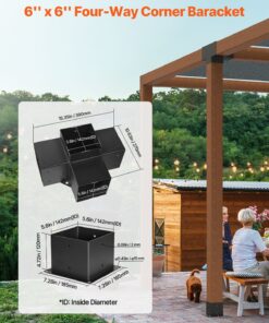 2 Pcs Heavy-Duty Steel Corner Brackets for DIY Gazebo & Patio