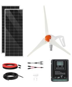 VEVOR 12V 400W Solar & Wind Power Kit – 2×100W Solar Panels