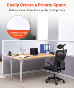 1.83x1.22m Freestanding Room Dividers with Frosted Acrylic Windows & Cable Tray