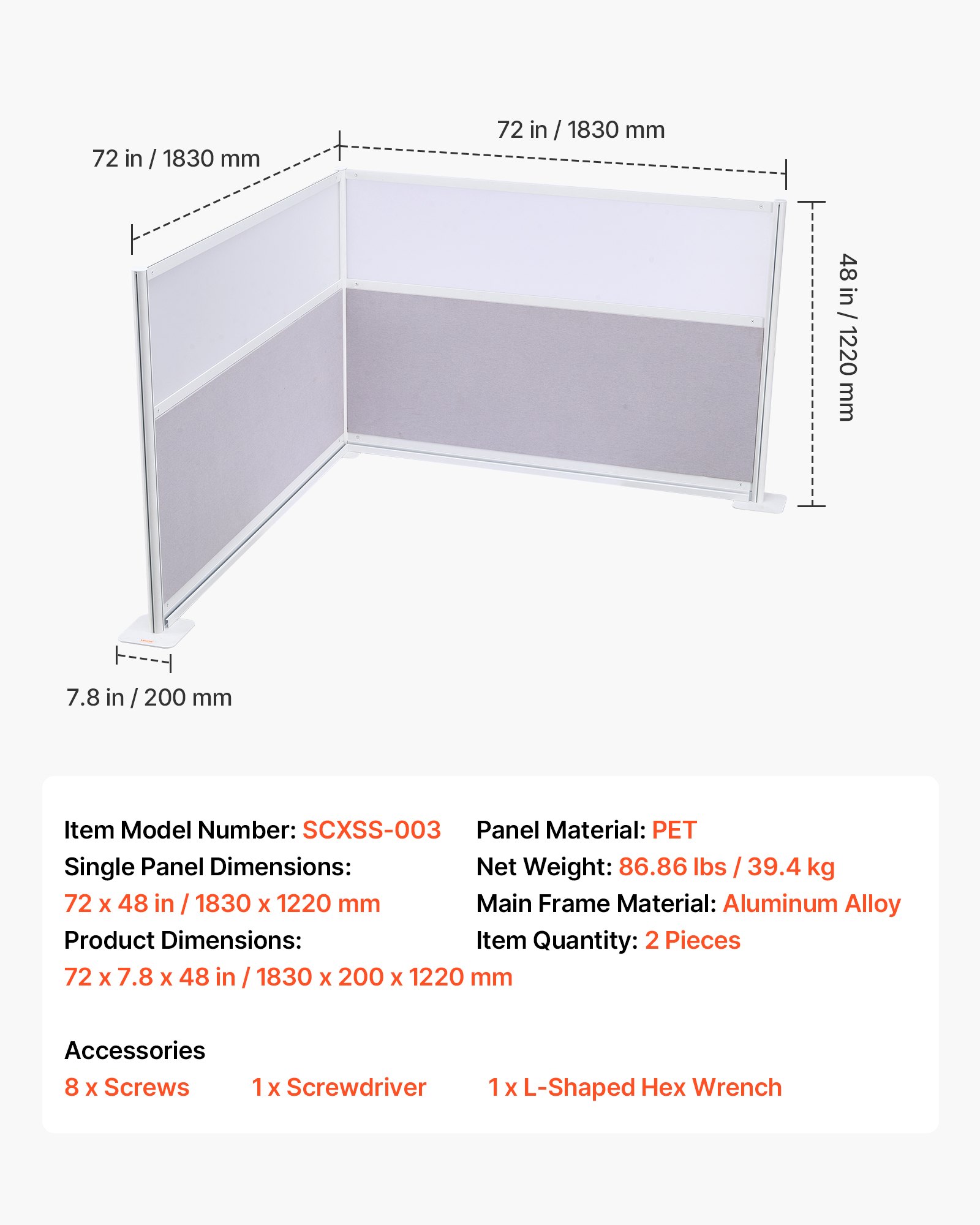 MH4SGDSVworkstationpartitiondividerf6 VEVORshoplv