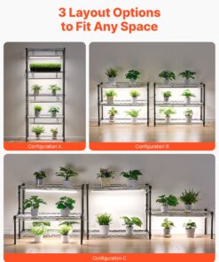 6-Tier Adjustable Metal Shelf for Seed Starting