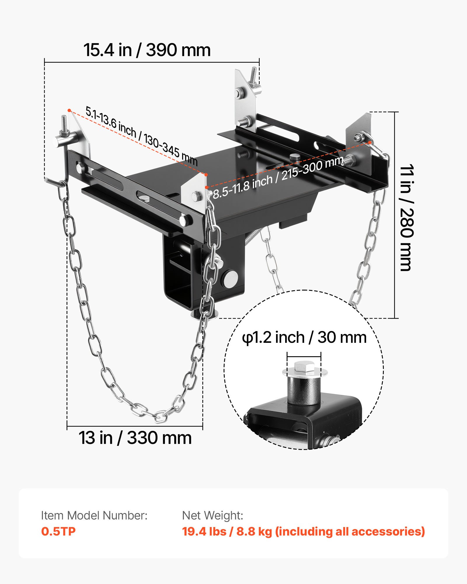 MH4SIZ5Rtransmissionjackf2 VEVORshoplv 30 mm Shaft