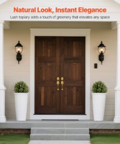 Set of 2 Faux Potted Plants with Ground Spike for Indoor & Outdoor Decor