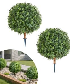 VEVOR 559mm Artificial Boxwood Topiary Trees with Spike