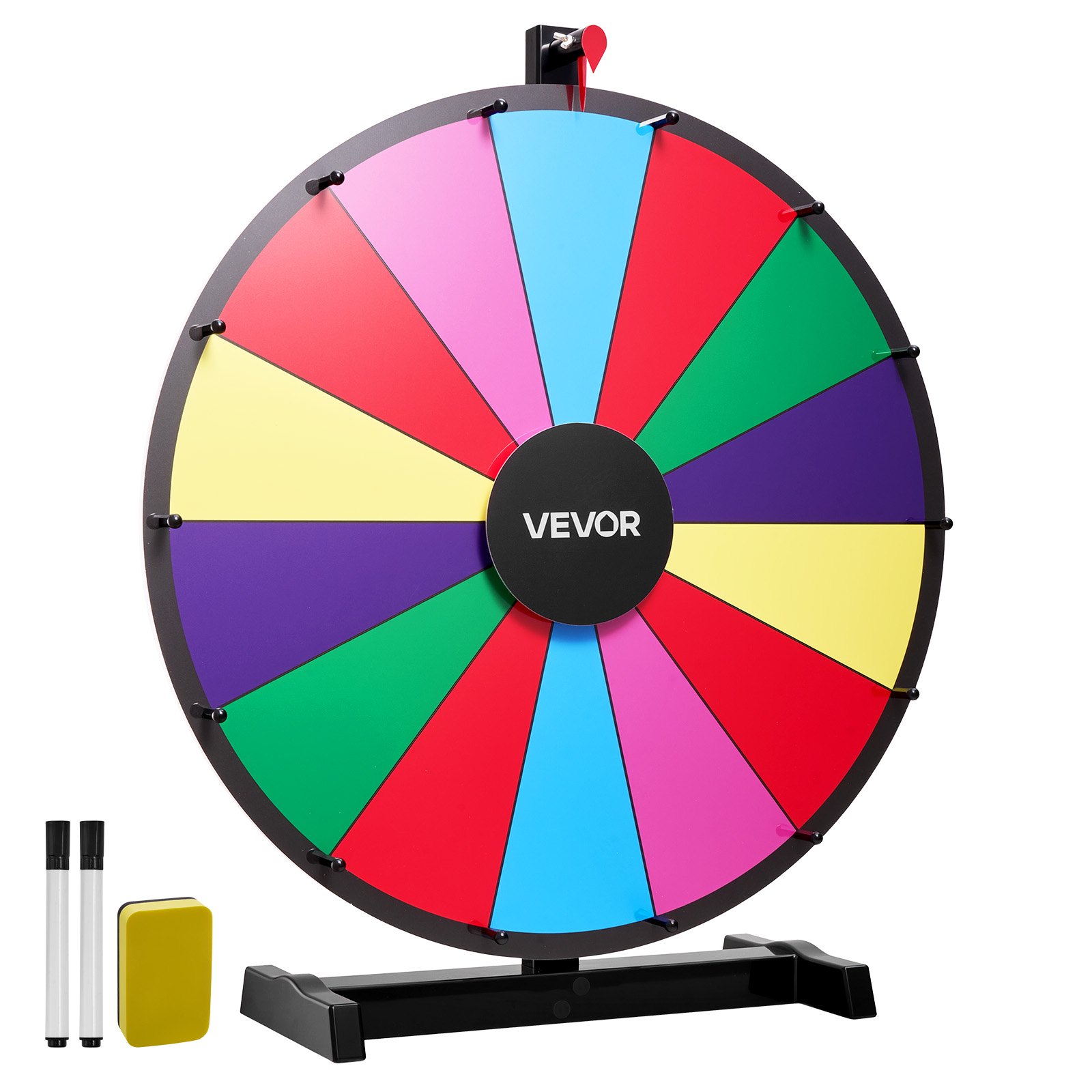 MH5RUUXBprizewheelm10012 VEVORshoplv VEVOR 610 mm Spinning Prize Wheel with 14 Slots