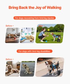 Lightweight Mobility Cart with Shock-Absorbing Wheels for Small Dogs up to 10kg