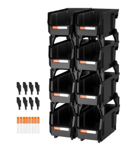 VEVOR Stackable Plastic Storage Bins 27.6x14x13 cm