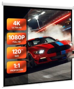 VEVOR Manual Pull-Down Projector Screen 3048 mm 1:1 4K HD