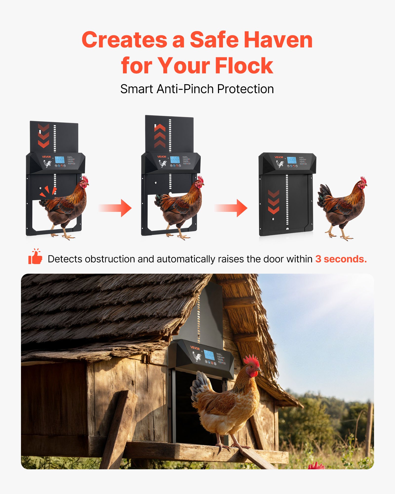 MHA4EDZPchickencoopdooropenerf3 VEVORshoplv Aluminum Gate for Poultry