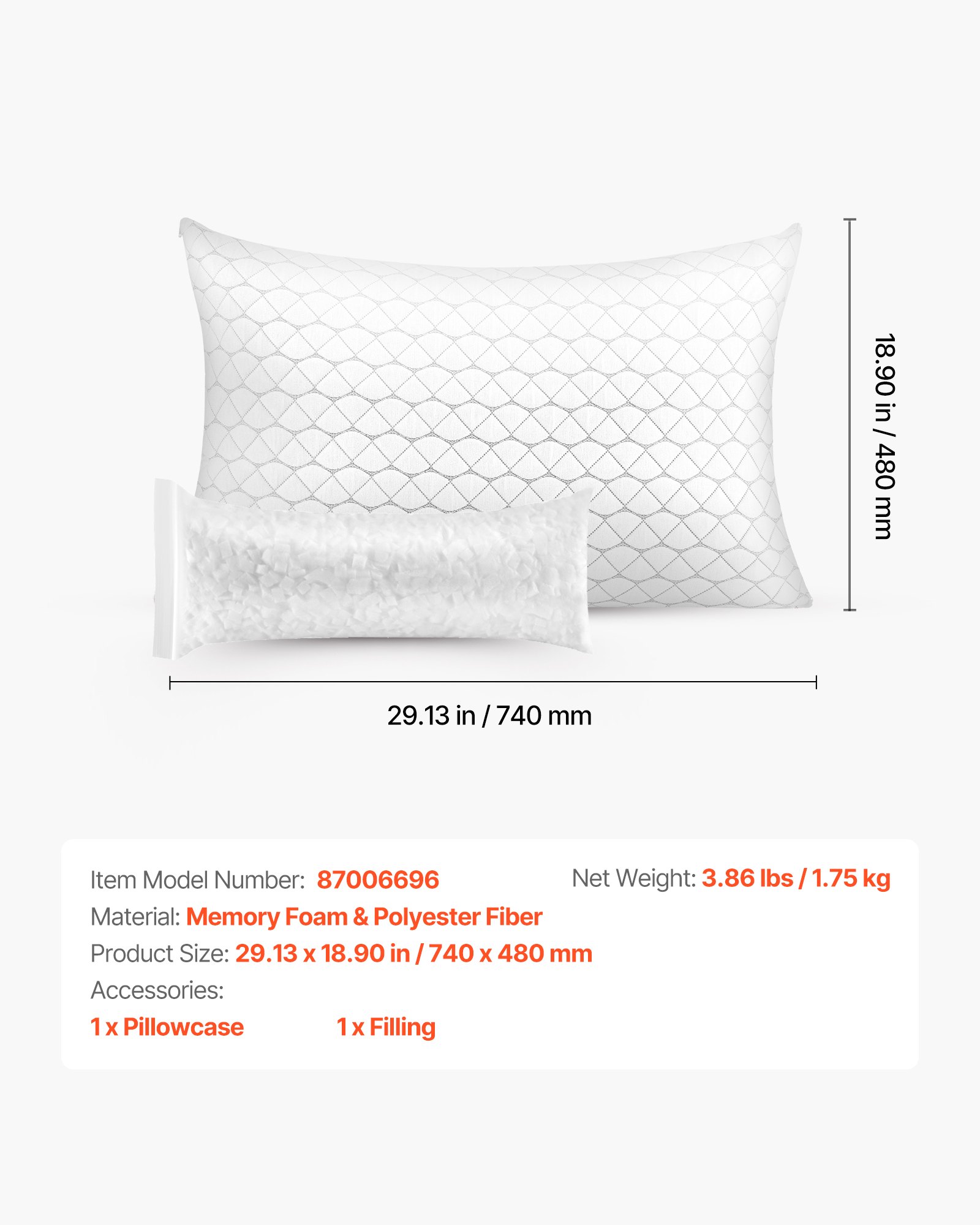 MHA4GACCbedpillowsf6 VEVORshoplv