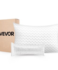 VEVOR Queen Size Memory Foam Bed Pillow with Adjustable Firmness & Natural Fiber Cover – Supportive for All Sleep Positions