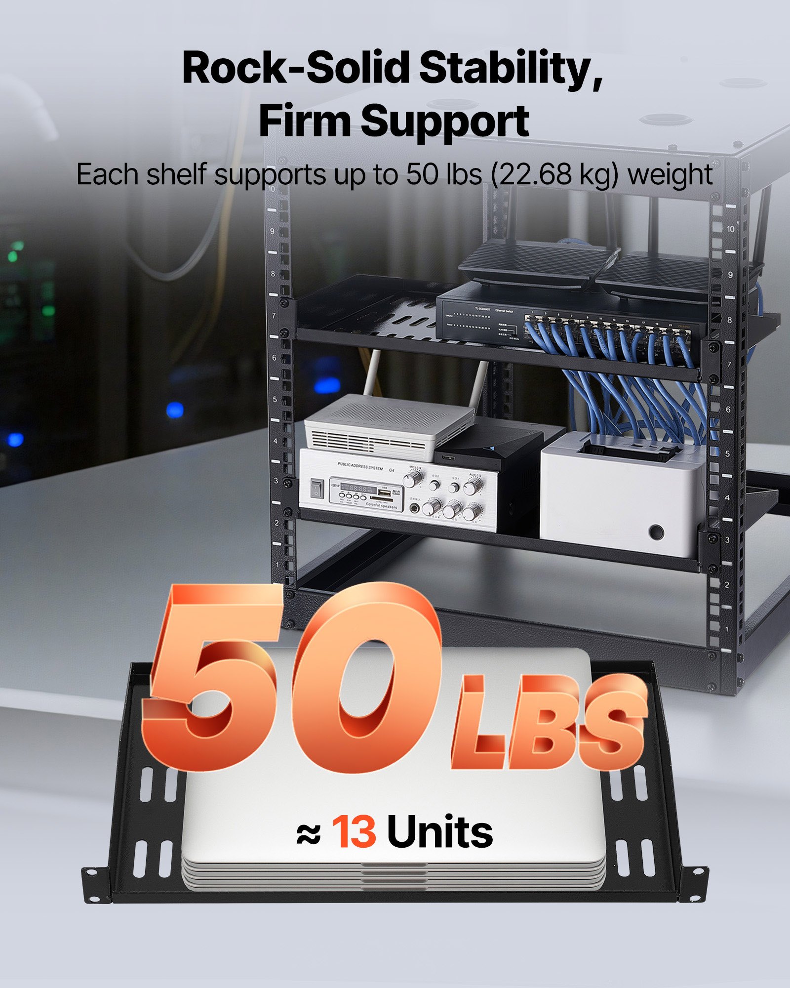 MHA4GQZNserverrackf2 VEVORshoplv 2268kg Load