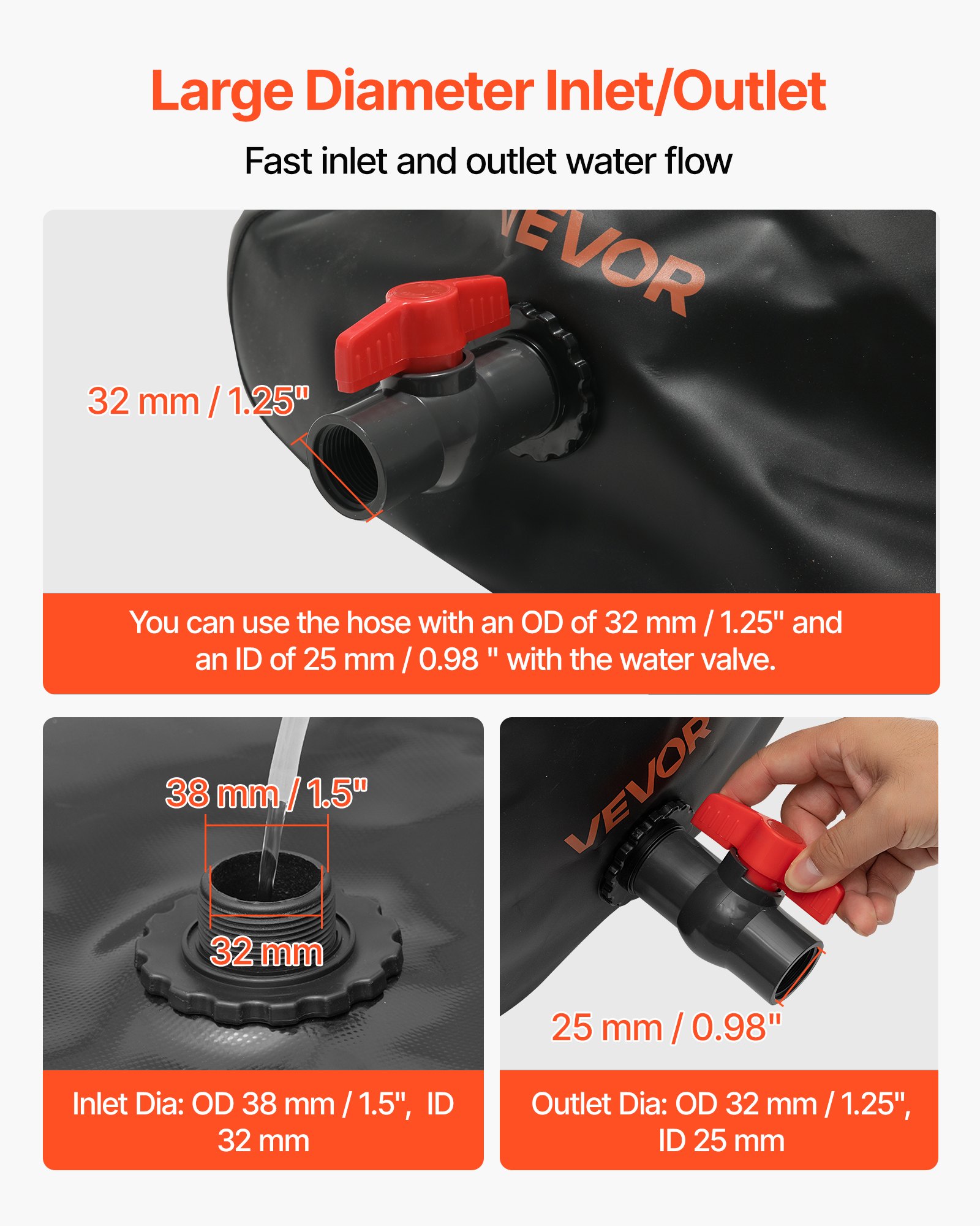 MHA4H1BHwatertankbladderf4 VEVORshoplv Emergency Use Black