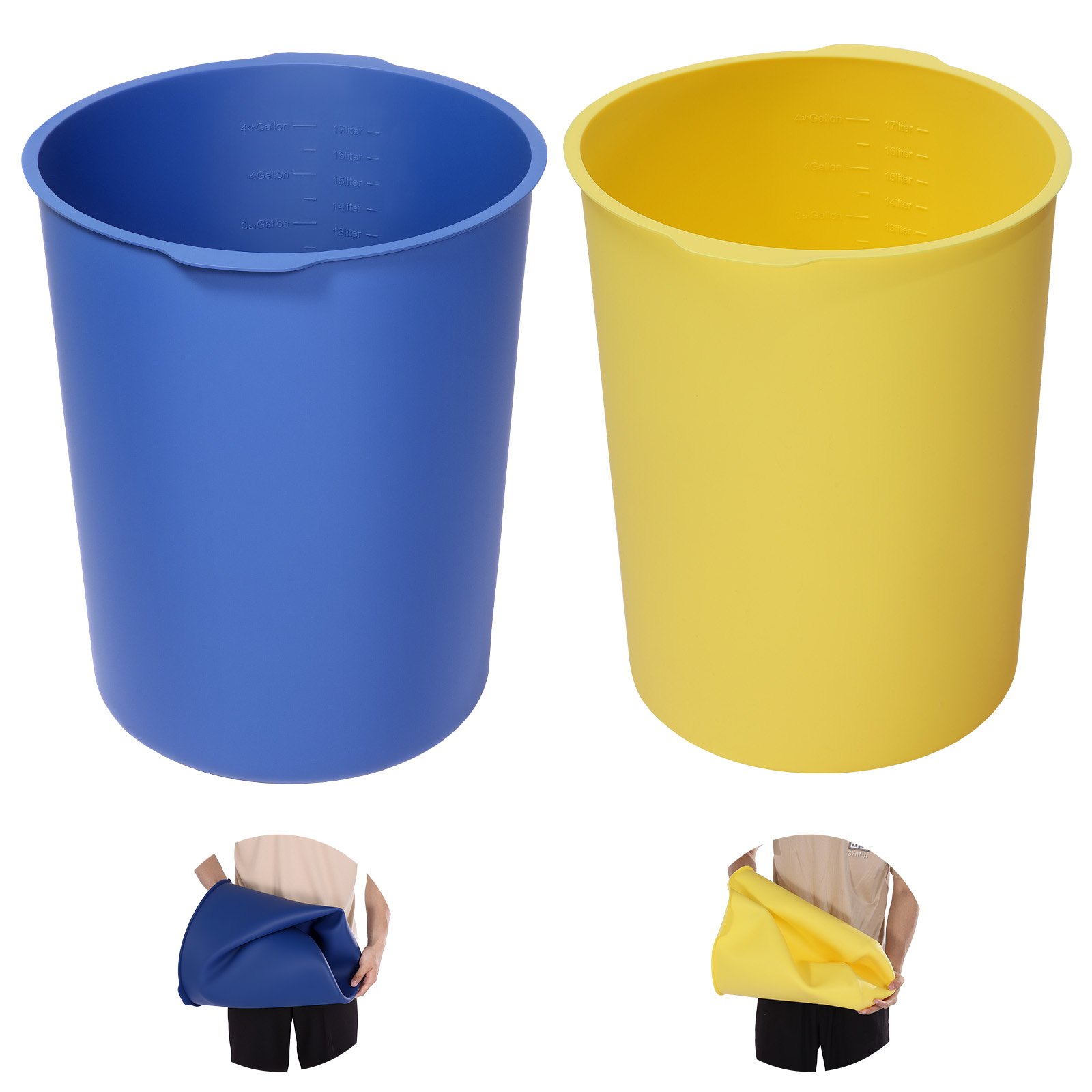 MHA4H694concretemixingtubsm10012 VEVORshoplv VEVOR 2pcs 189L Reusable Silicone Bucket Liners for Concrete