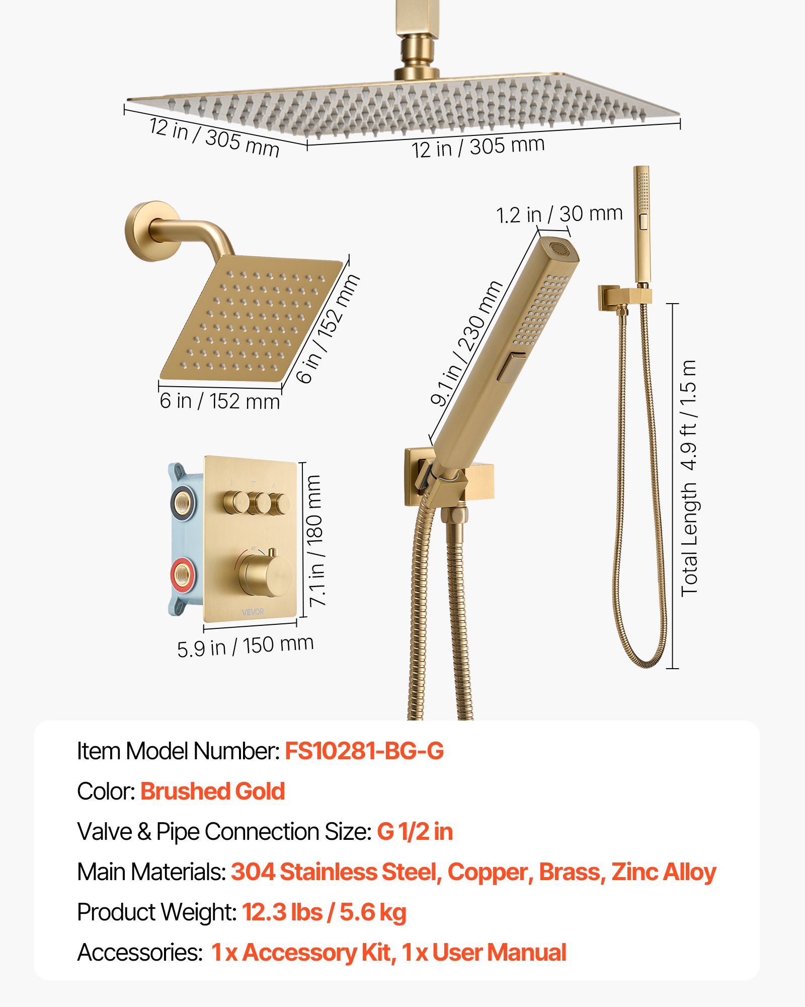 MHA4HCNHshowersystemf6 VEVORshoplv